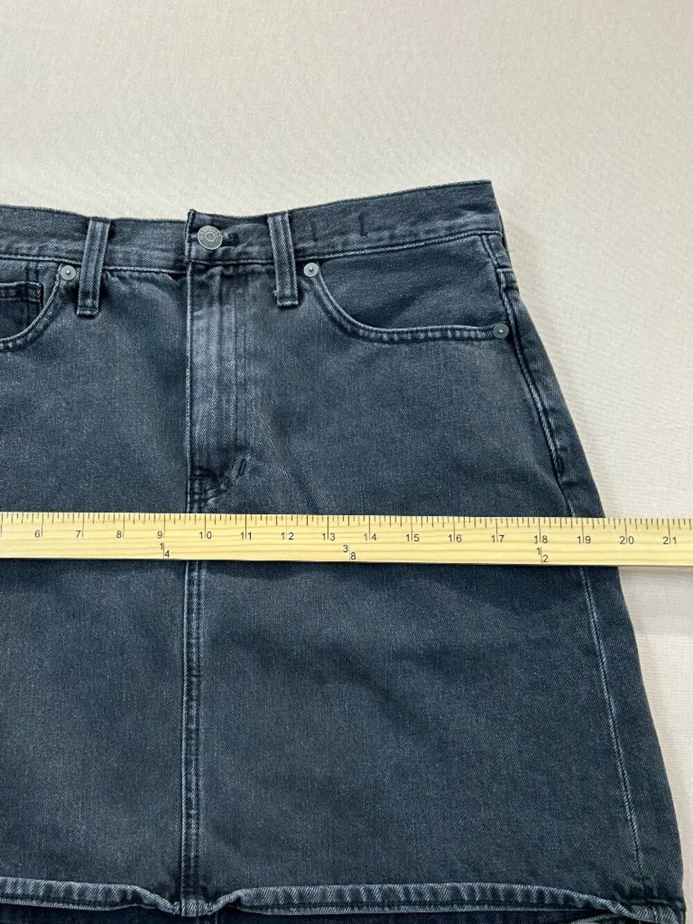 Madewell Rigid Denim Skirt A Line Jeans Women's Size 28 Black Cotton - Picture 10 of 12